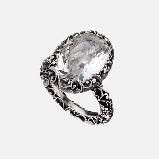 Maria e Luisa Jewels - Anello in argento con cristallo di rocca