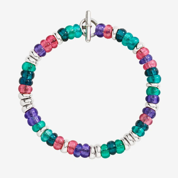 DoDo - Bracciale rondelle argento & plastica riciclata