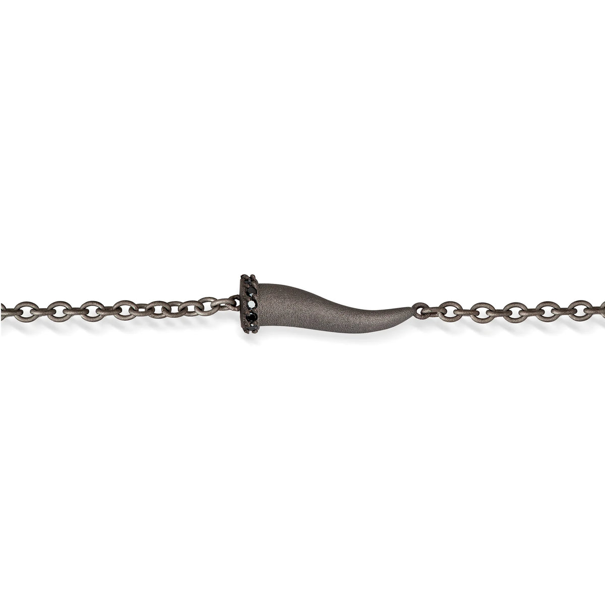 MANO-J - BRACCIALE CHARMS CON CORNETTO IN TITANIO, 5 BLACK E CATENA