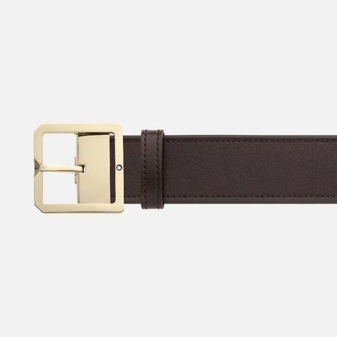 Montblanc - Cintura reversibile in pelle marrone scuro/grigia 40 mm