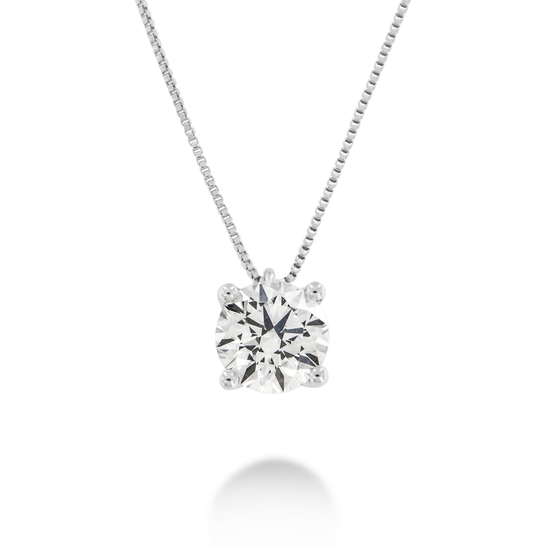 LUX - Gircollo oro bianco 9kt con diamante lab grown ct. 0,20