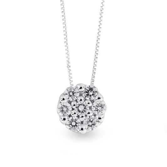 LUX - Gircollo oro bianco 9kt con pave diamante lab grown ct. 0,12