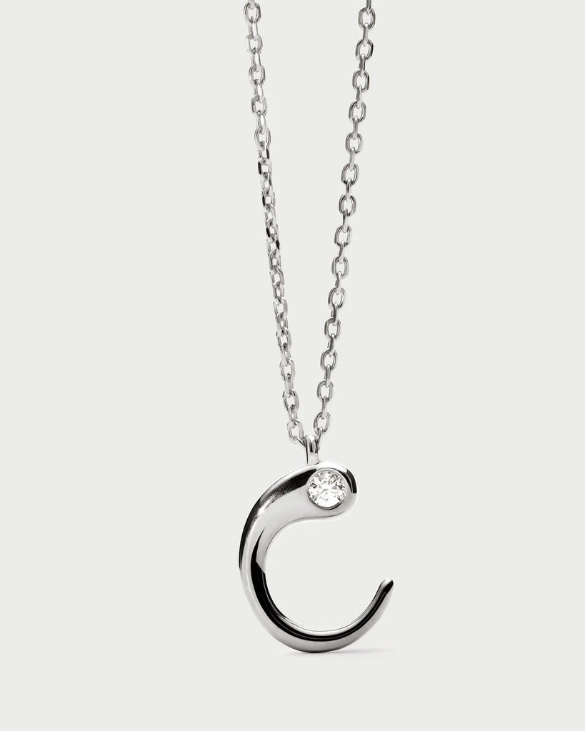 PDPAOLA - Collana con ciondolo in argento con l’iniziale C
