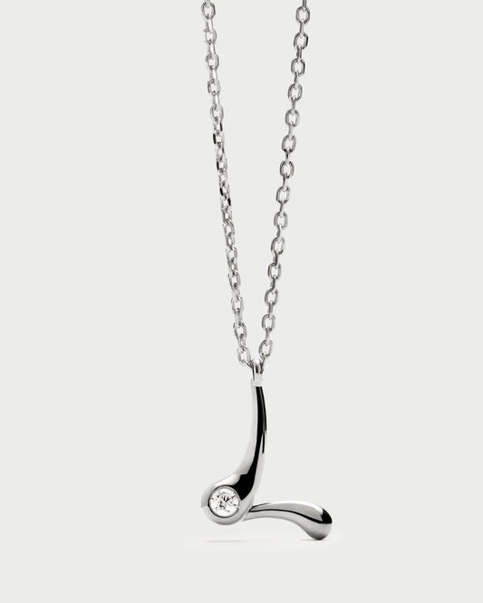PDPAOLA - Collana con ciondolo in argento con l’iniziale L