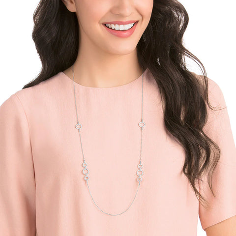 Swarovski Collana Swarovski Circle, Bianco, Placcatura Rodio