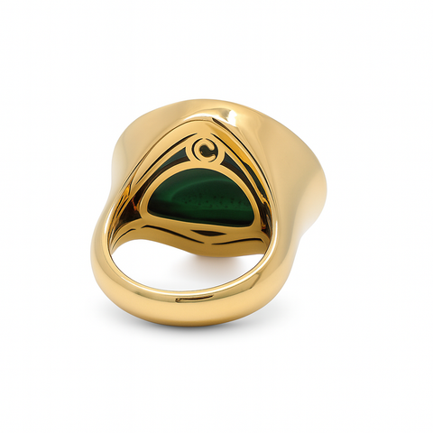 Crivelli Anello cocktail malachite e diamanti