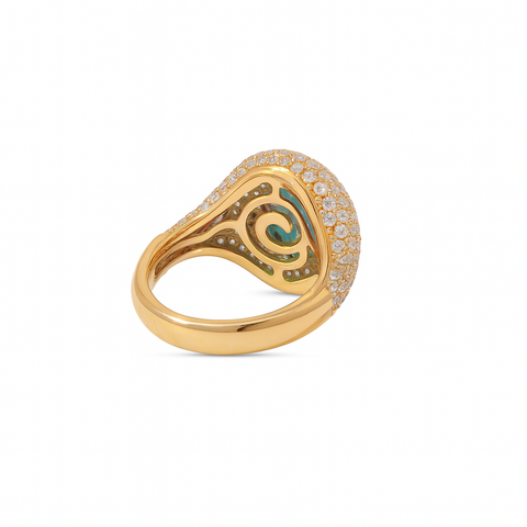 Crivelli Anello mignolo chevalier turchese oro rosa