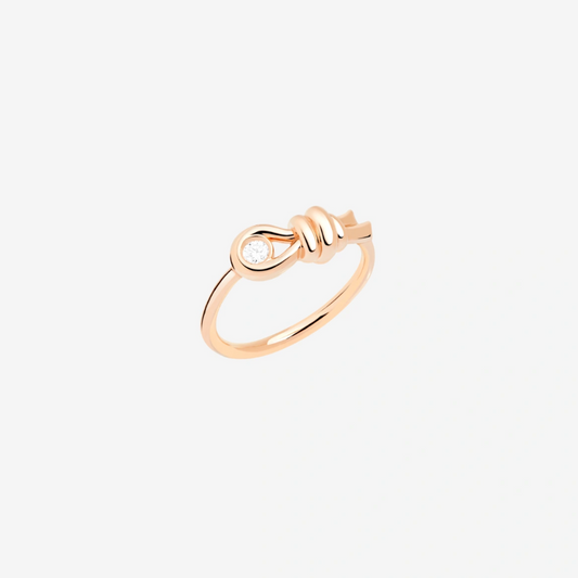 DoDo - Anello Nodo Oro Rosa 9K e Diamante