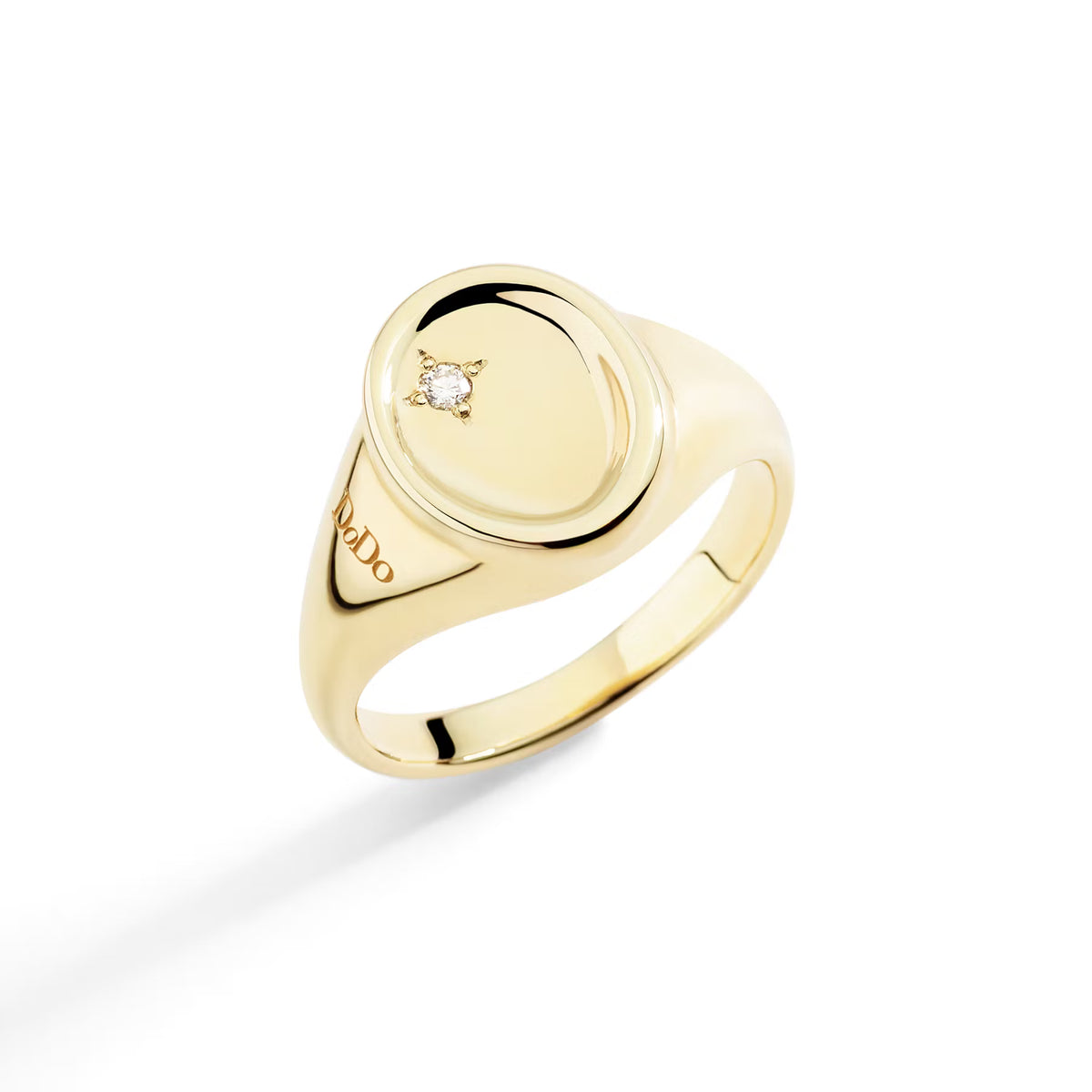 DoDo - Anello Sigillo oro giallo e diamante bianco