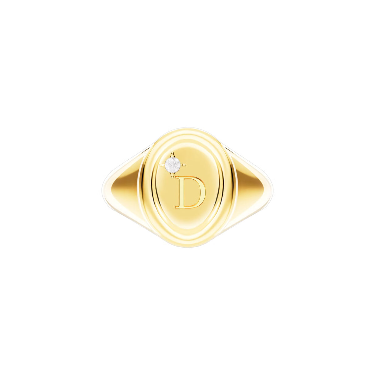 DoDo - Anello Sigillo oro giallo e diamante bianco