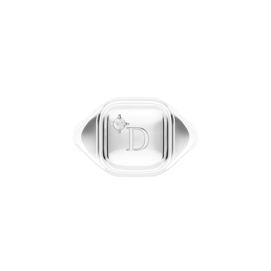 DoDo -  Anello Sigillo argento & diamante bianco
