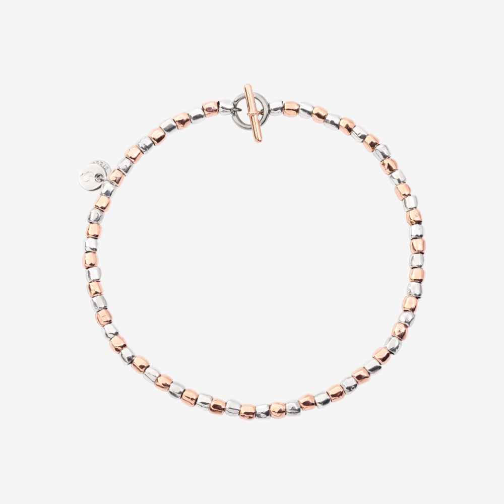 DoDo - Bracciale Mini Granelli Oro Rosa 9K e Argento