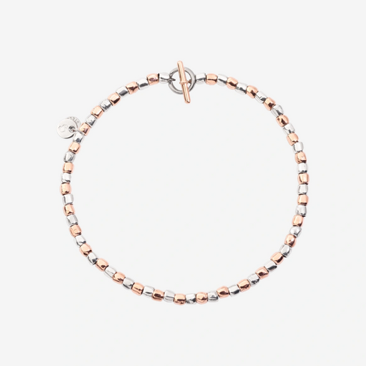 DoDo - Bracciale Mini Granelli Oro Rosa 9K e Argento