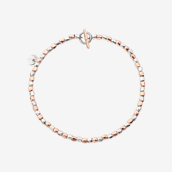 DoDo - Bracciale Mini Granelli Oro Rosa 9K e Argento