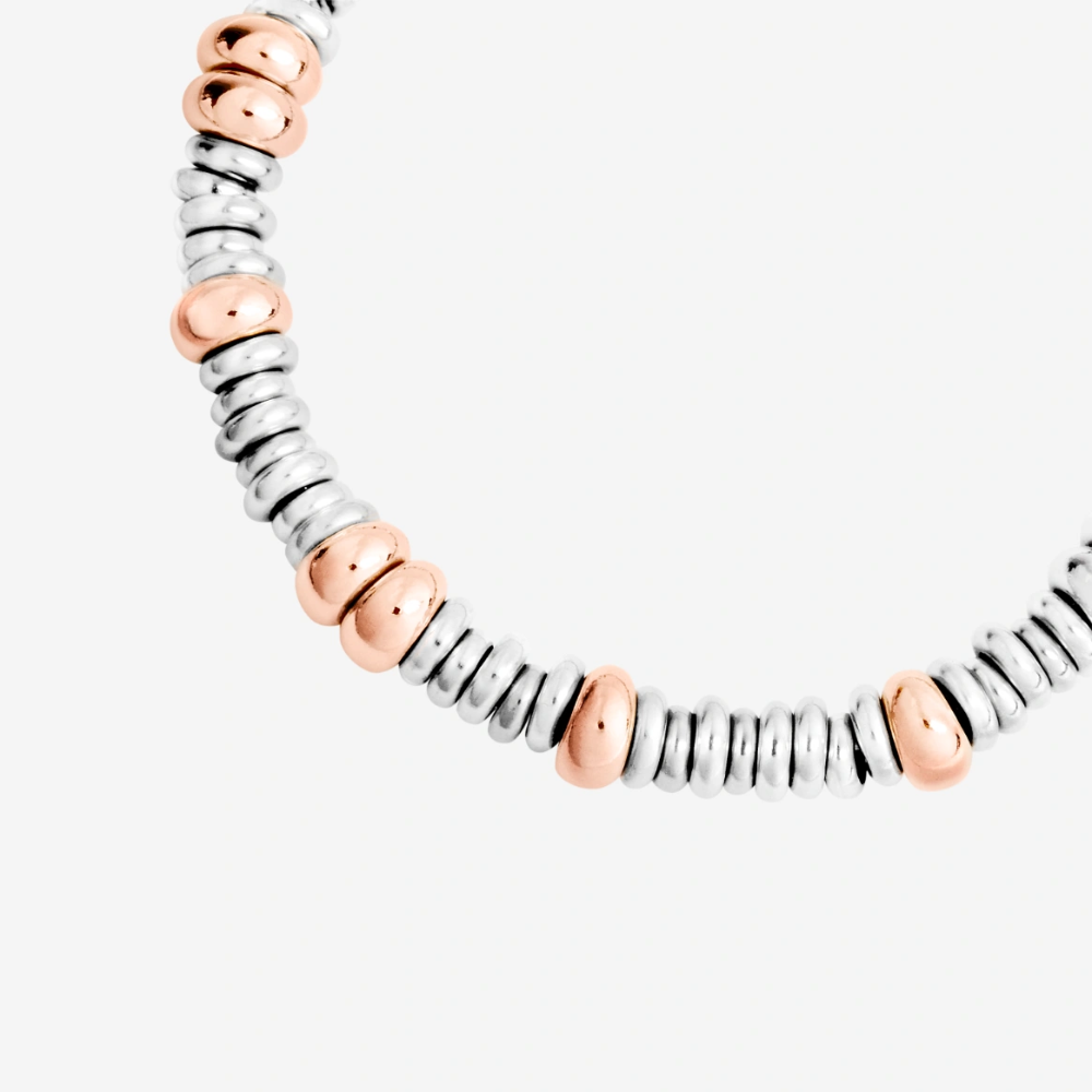 DoDo - Bracciale Rondelle Oro Rosa 9K e Argento