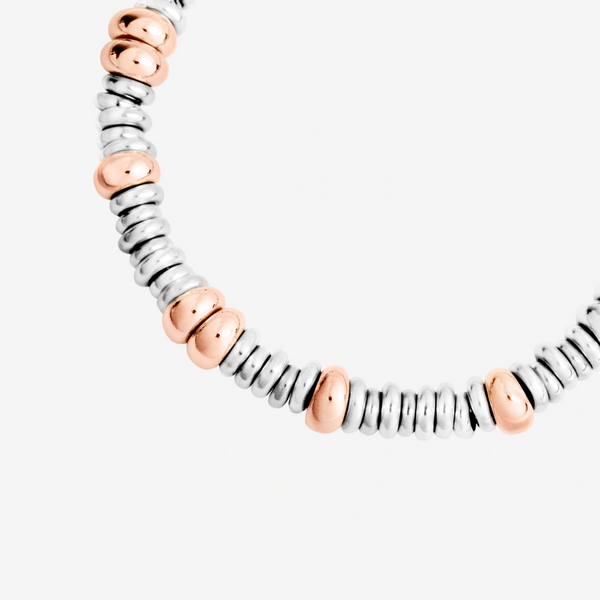 DoDo - Bracciale Rondelle Oro Rosa 9K e Argento