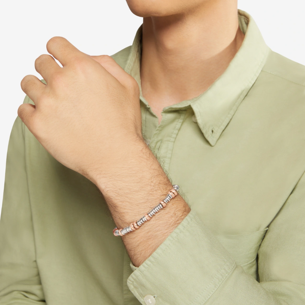DoDo - Bracciale Rondelle Oro Rosa 9K e Argento