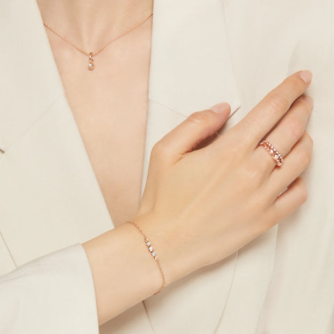 DoDo - Bracciale bollicine oro rosa & diamanti