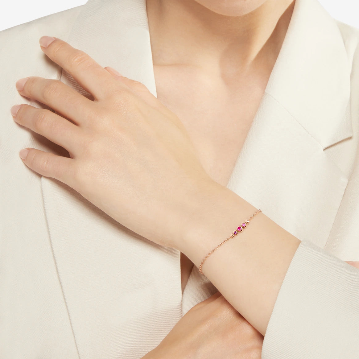 DoDo - Bracciale bollicine oro rosa pietre colorate