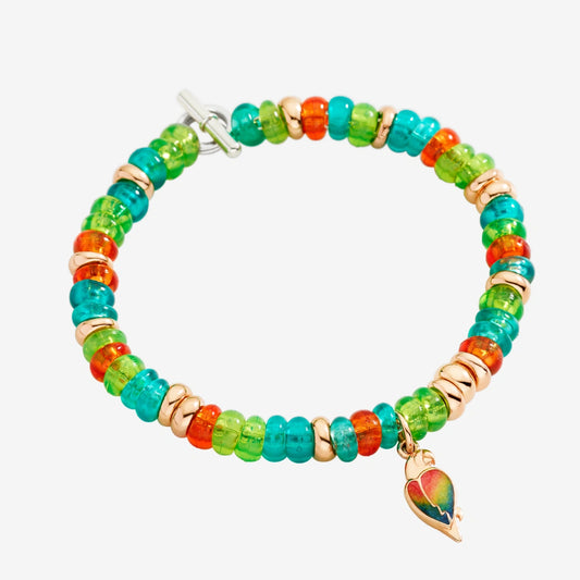 DoDo - Bracciale rondelle argento dorato & plastica riciclata