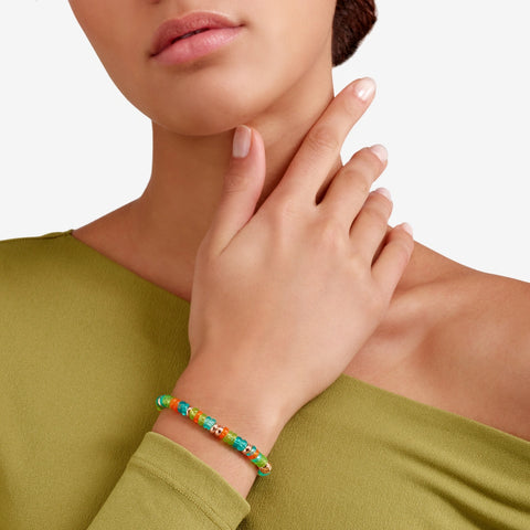 DoDo - Bracciale rondelle argento dorato & plastica riciclata