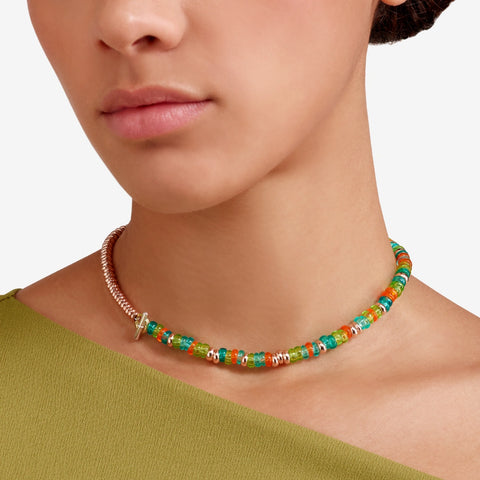 DoDo - Bracciale rondelle argento dorato & plastica riciclata