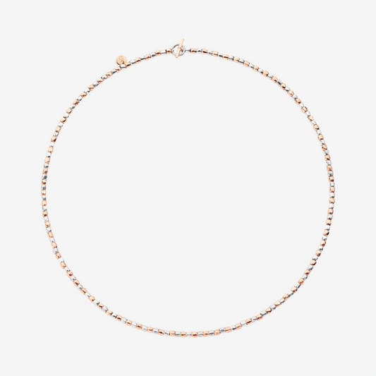 DoDo - Collana Mini Granelli Oro Rosa 9K e Argento