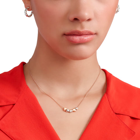 DoDo - Collana Cuore oro rosa & argento