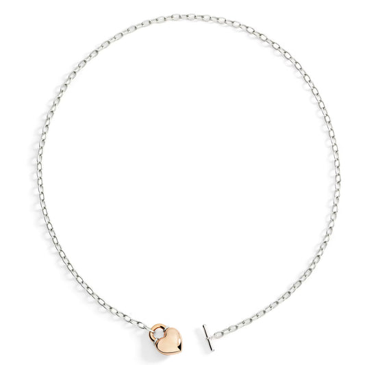 DoDo - Collana Cuore oro rosa & argento