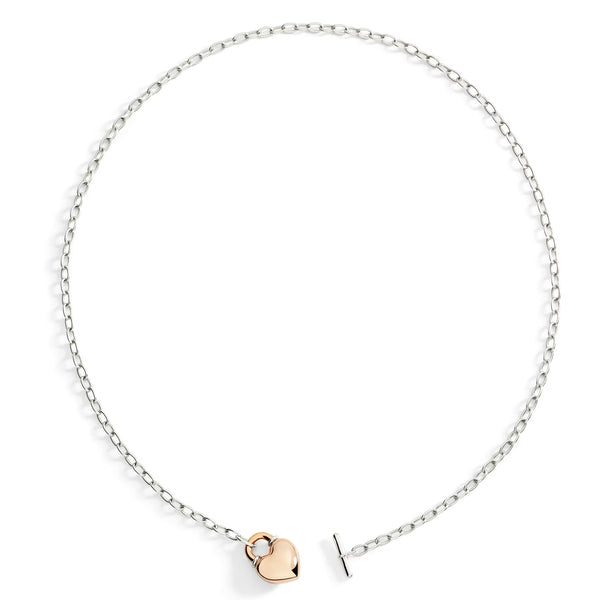 DoDo - Collana Cuore oro rosa & argento