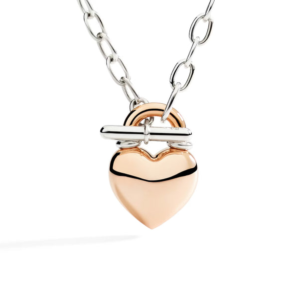 DoDo - Collana Cuore oro rosa & argento