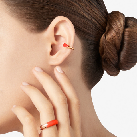 DoDo - Orecchino Earcuff Rondelle Rosso