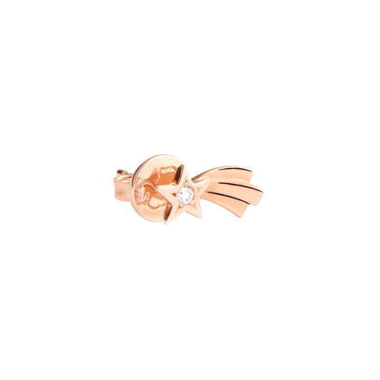 DoDo - Orecchino stella cometa oro rosa & diamante