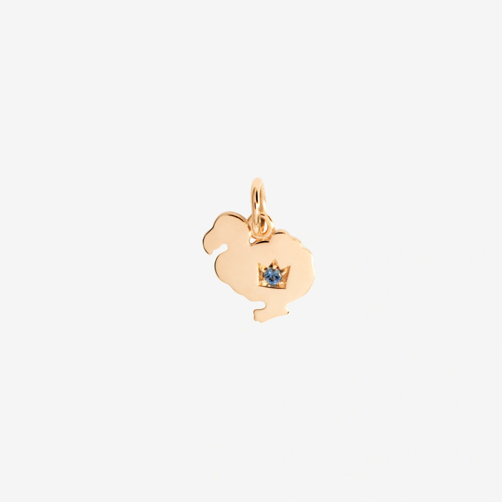 DoDo - Ciondolo dodo oro rosa & zaffiro (Limited Edition)