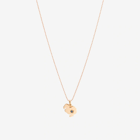 DoDo - Ciondolo dodo oro rosa & zaffiro (Limited Edition)