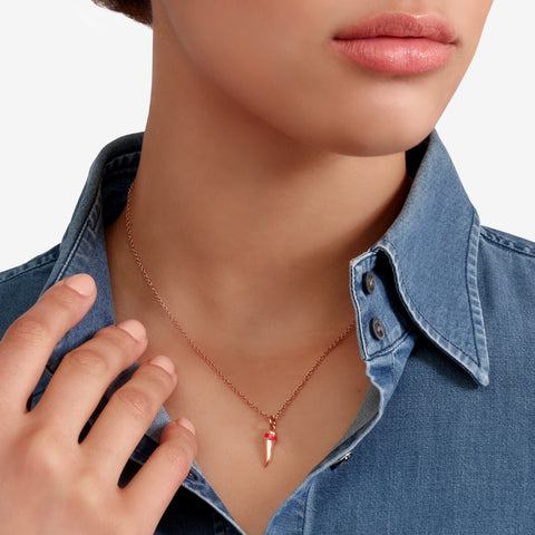 DoDo - Ciondolo corno oro rosa & smalto