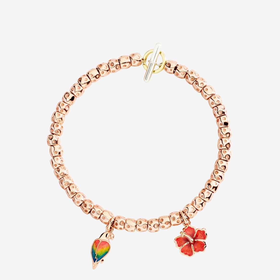 DoDo - Ciondolo fiore ibisco oro rosa & smalto
