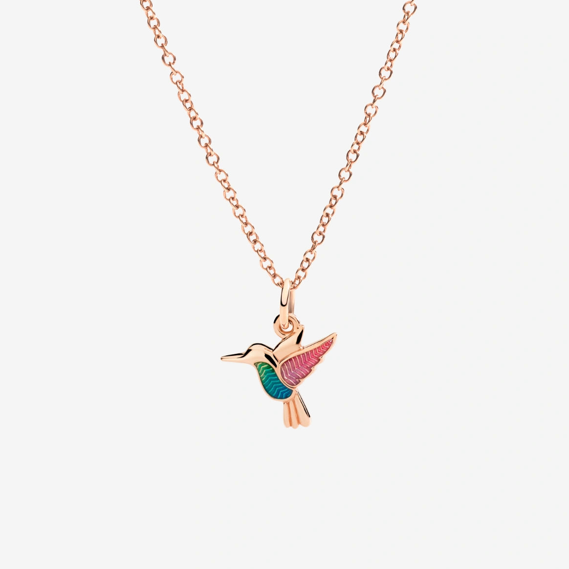 DoDo - Ciondolo colibrì oro rosa & smalto