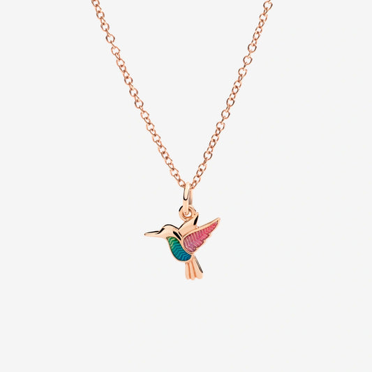 DoDo - Ciondolo colibrì oro rosa & smalto