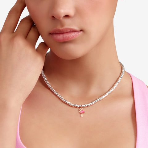 DoDo - Ciondolo fenicottero oro rosa & smalto