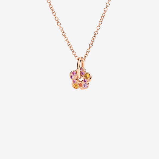 DoDo - Ciondolo fiore oro rosa & zaffiri