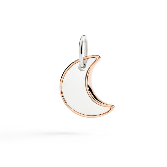 DoDo -  Ciondolo XL Luna argento & oro rosa
