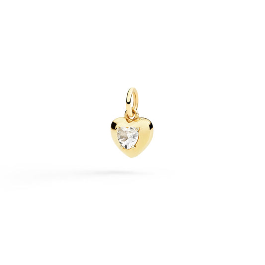 DoDo - Ciondolo cuore oro giallo & zaffiro sintetico
