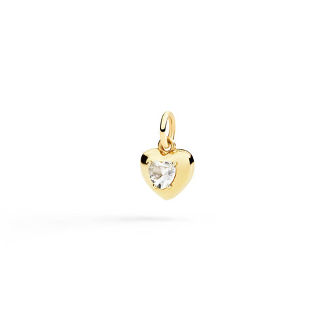 DoDo - Ciondolo cuore oro giallo & zaffiro sintetico