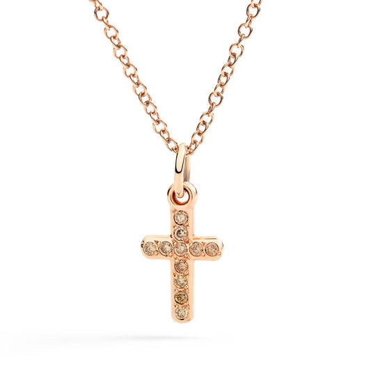 DoDo - Ciondolo Croce oro rosa & diamanti
