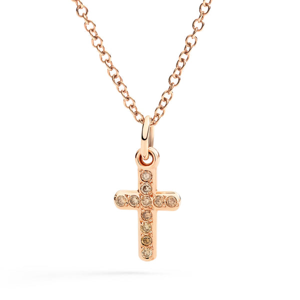 DoDo - Ciondolo Croce oro rosa & diamanti