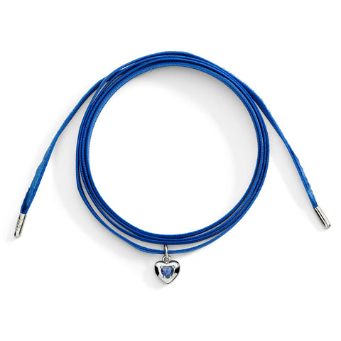 DoDo - Ciondolo cuore argento e zaffiro sintetico