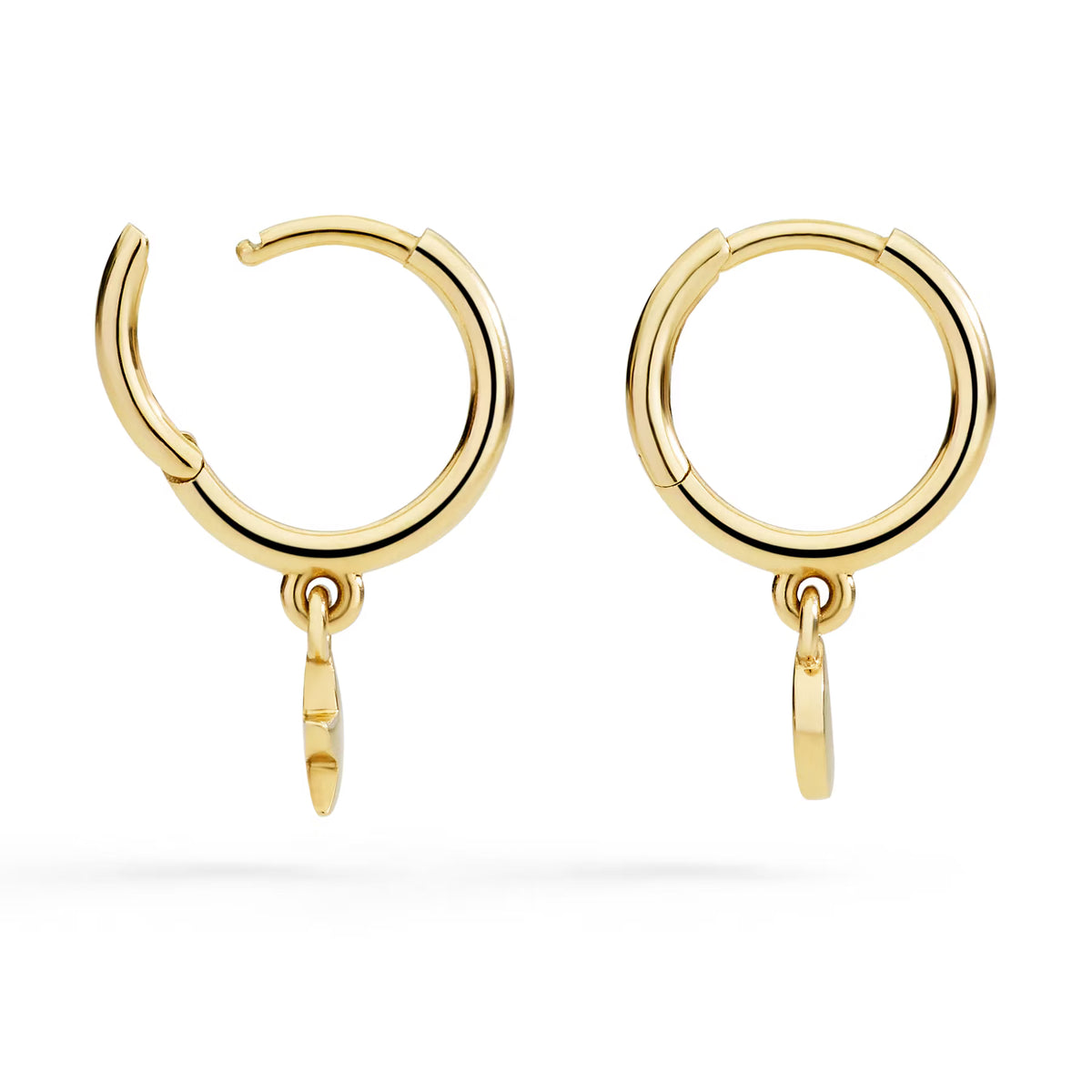 DoDo - Orecchini Hoop stellina & luna in oro giallo