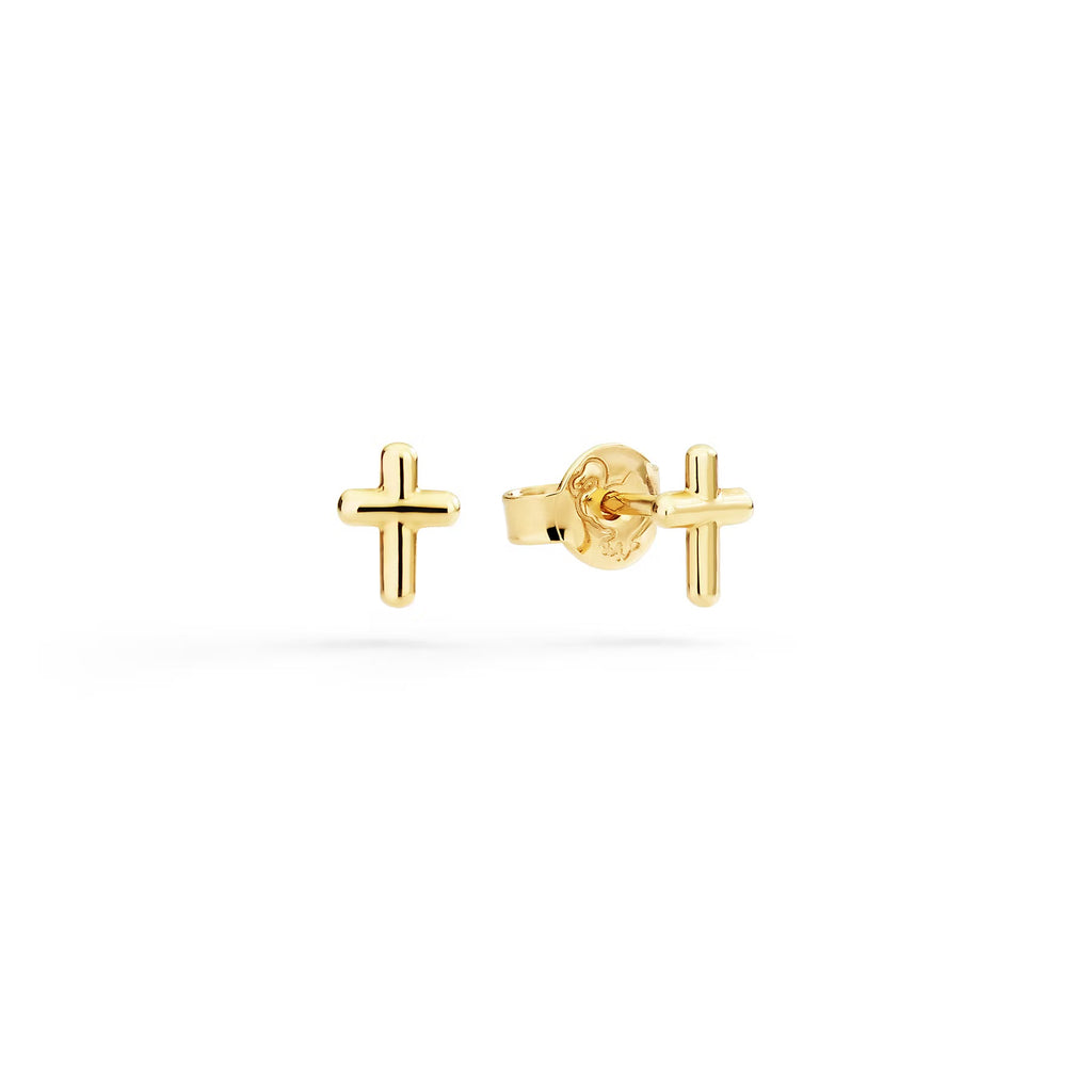 DoDo - Orecchini Mini stud Croce oro giallo