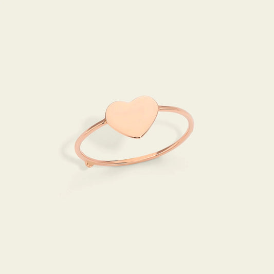 Marco Gerbella - Anello con cuore a lastra in oro rosa